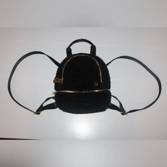 lululemon athletica Mini Black Backpack with Gold Zippers - Picture 2 of 4